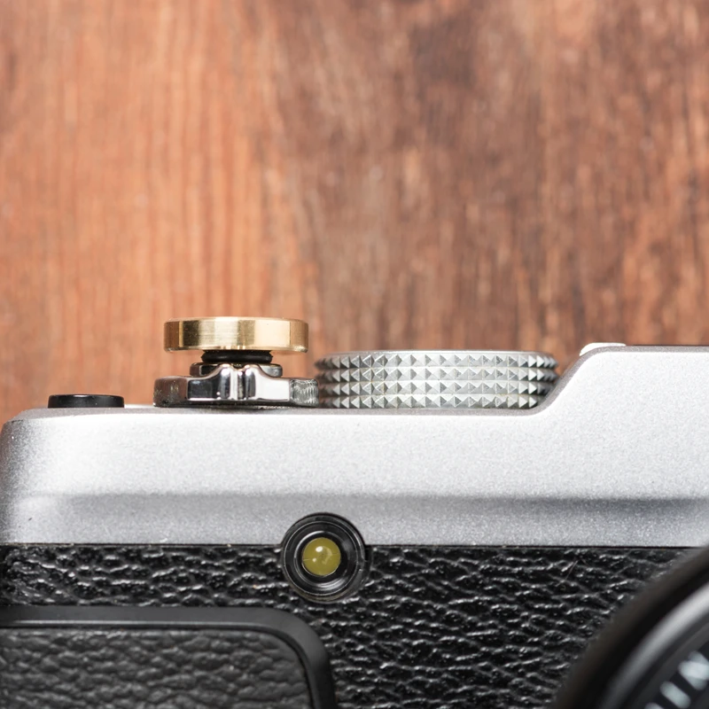 Camera Shutter Release Button Brass + Leather Concave Button for Fujifilm XPRO3 X100FV XT4 2030XE4 Leica M10P