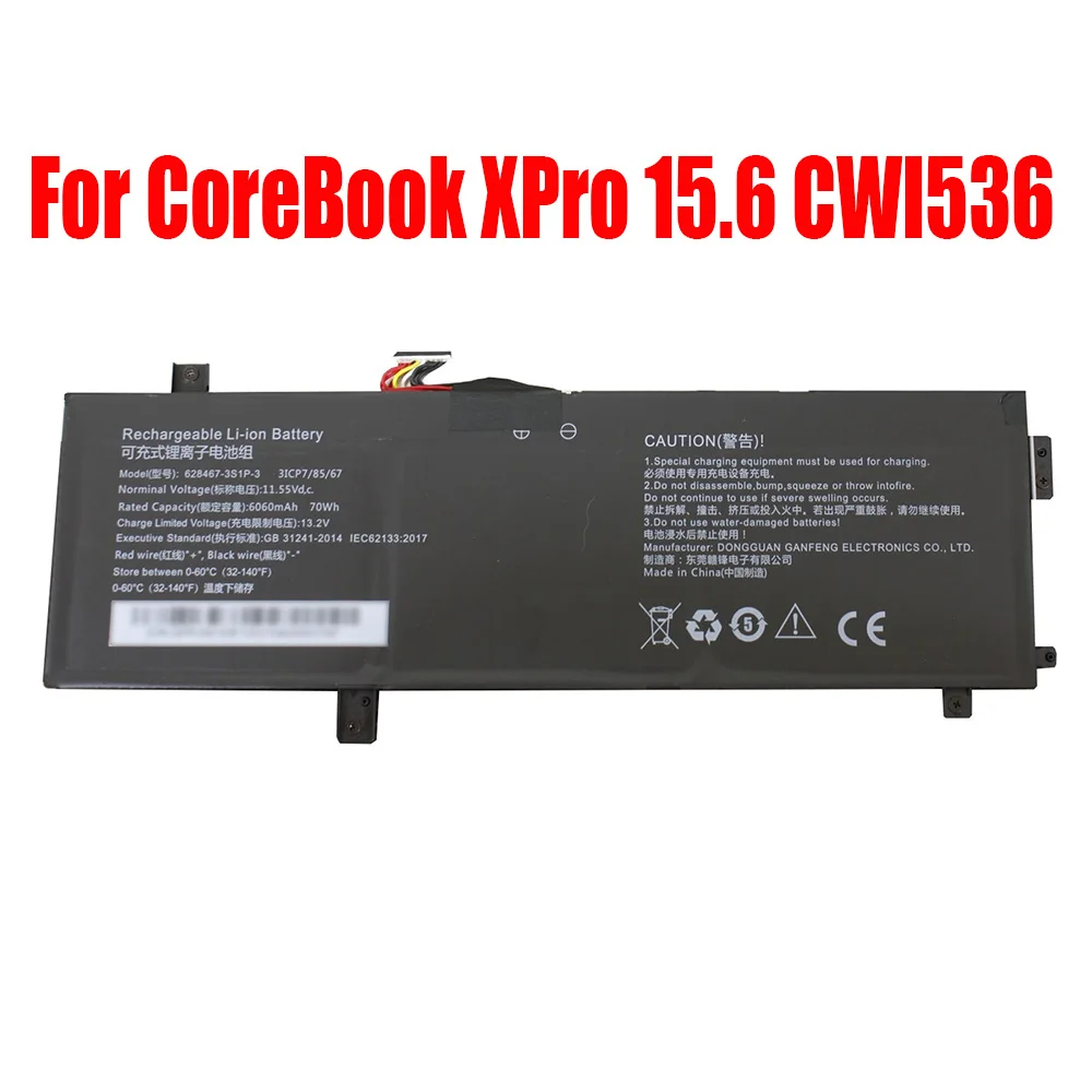 

Laptop Battery For Chuwi For CoreBook XPro X Pro 15.6 CWI536 628467-3S1P-3 11.55V 6060mAh 70Wh New