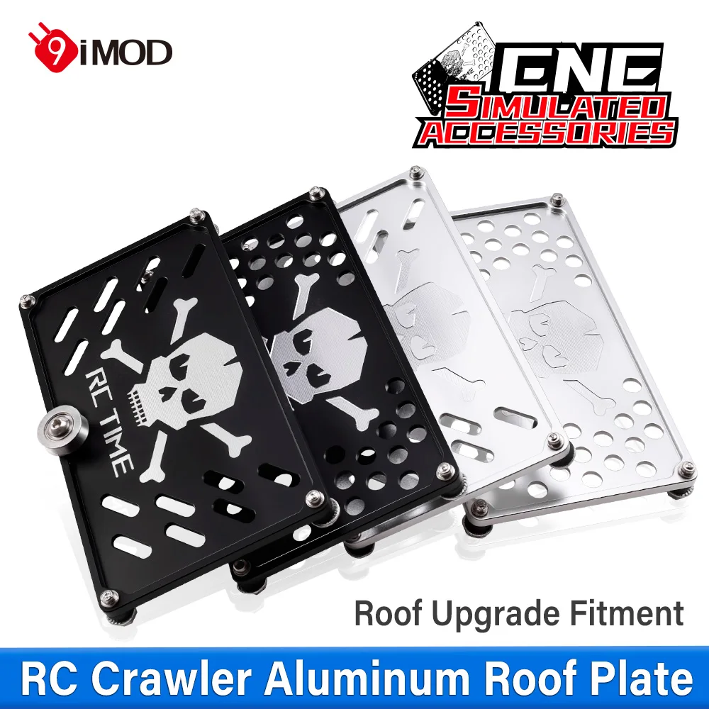 9IMOD 1/10 RC Crawler Aluminium-Dachplatte mit Lagerrollen-Dachträger-Dekor
