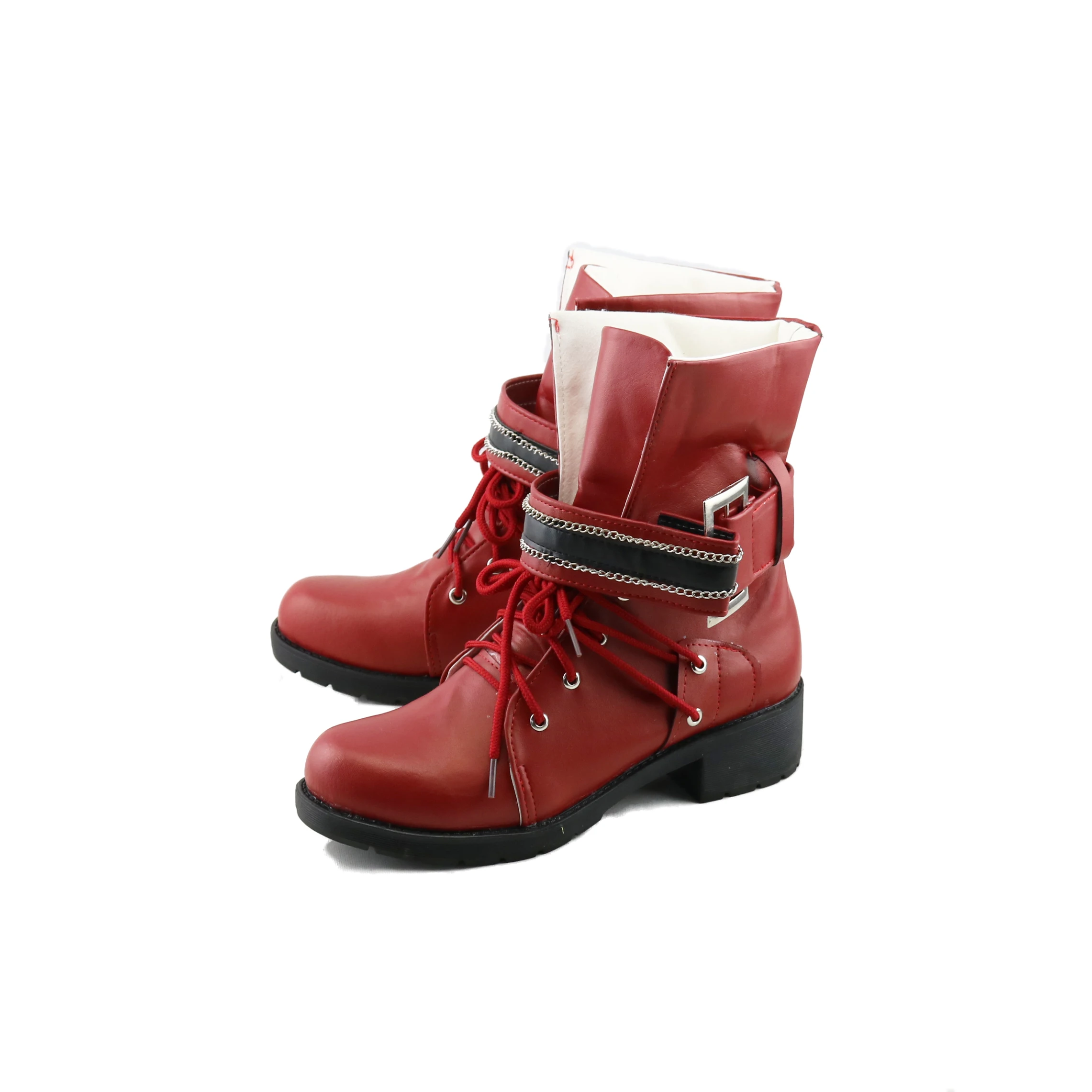 Spiel Final Fantasy Tifa Lockhart Cosplay Kostüm Frauen Männer Rote Schuhe Kurze Stiefeletten Halloween Kostüme Zubehör Nach Maß