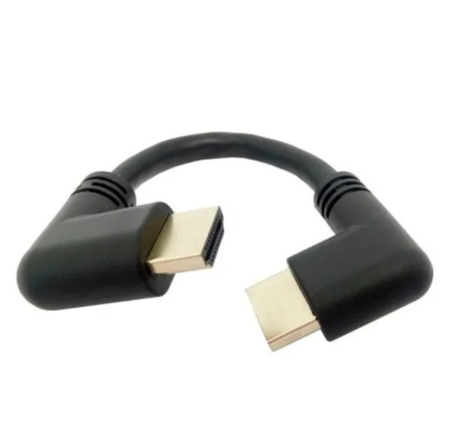 HD-2.0 4K 3D podwójny 90 stopni w lewo HD-męski do prostopadły kompatybilny z HDMI męski kabel HDMI do DVD PS3 PC 15cm-100cm