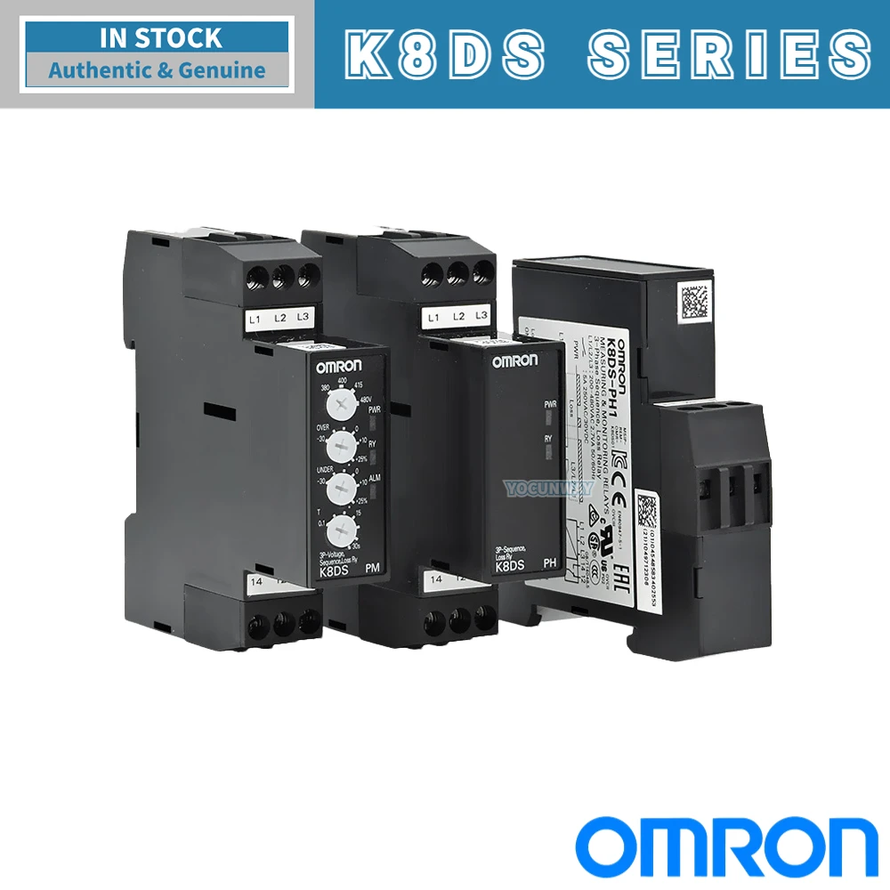 

New Authentic Original OMRON Three-phase Voltage and Phase-sequence Phase-loss Relay K8DS-PH1 K8DS-PM2 K8AK-PM2 PA2 001 PH1