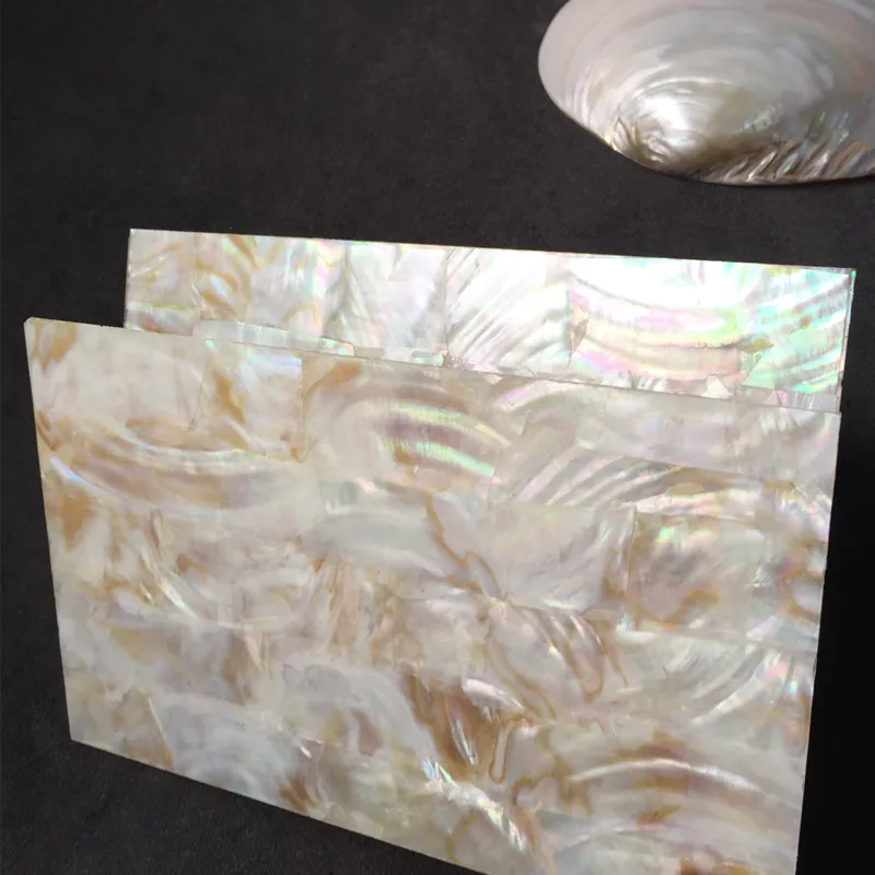 1mm Thickness Natural Freshwater Shell Laminate Sheet for Home Crafts Decoration and Wood Carved Inlay Materials 24x14cm