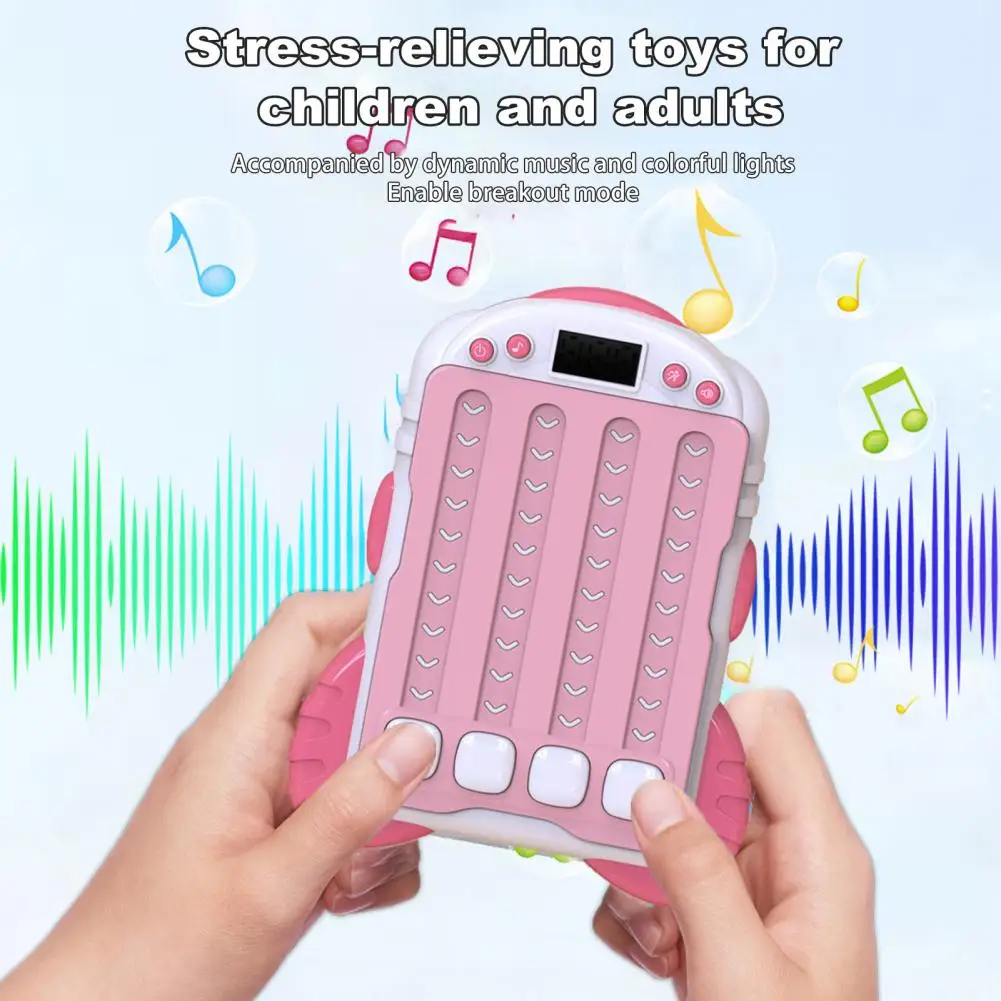 Quick Push Rhythm Game Handheld Musical Game Console with Led Lights for Kids Adults Stress Relief Electronic Toy with Matching