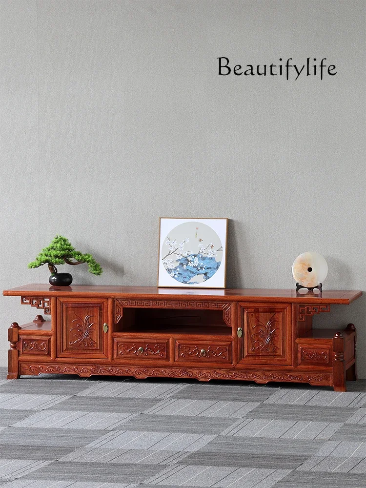 

In Chinese Antique Style Carved Solid Wood TV Cabinet Living Room Classical Bedroom Floor Cabinet Storage Cabinet