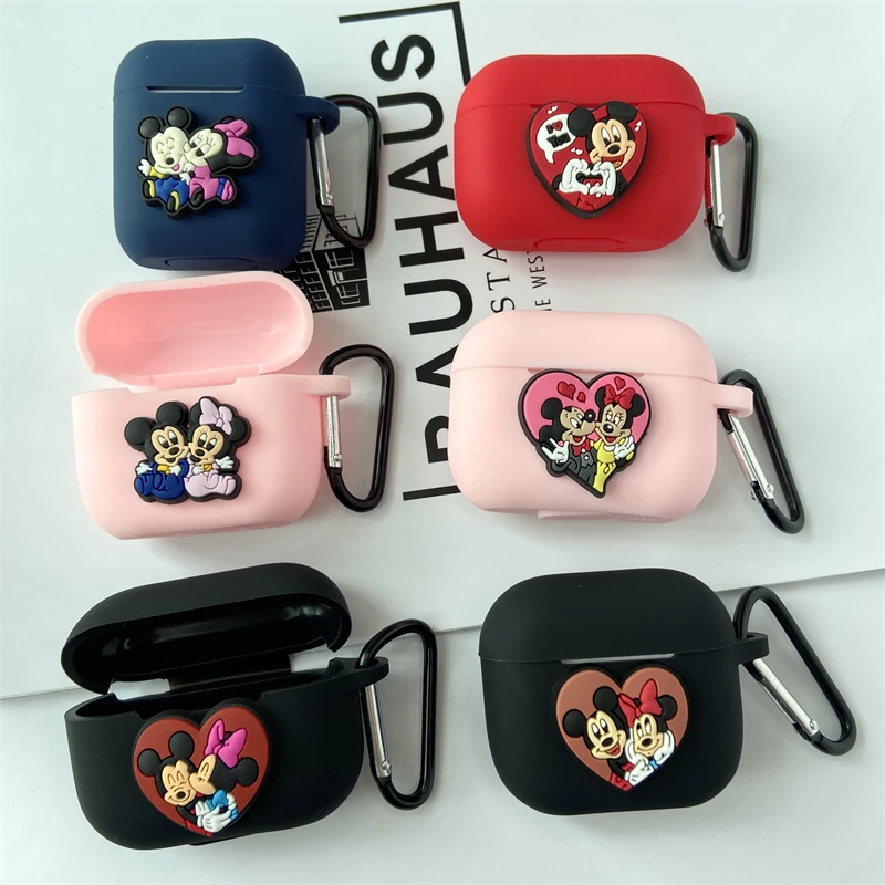 Cute Mickey Minnie Couple Earphone Protective Case For Apple AirPods 1 2 3 Generation Airpods Pro/Pro2 Bluetooth Headphone Case