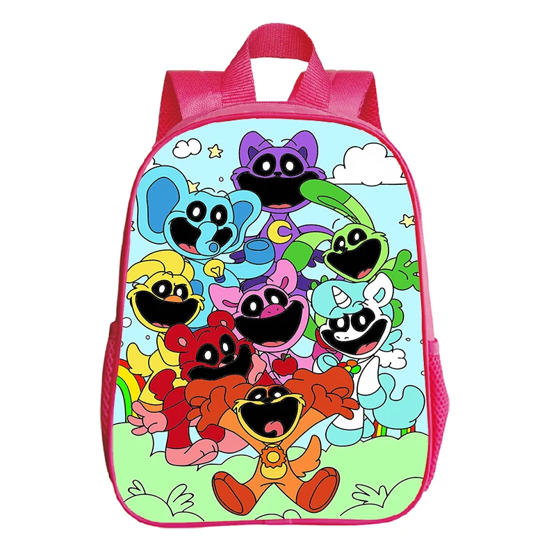 

Game Smiling Critters Backpack Waterproof School Bags Kids Pink Kindergarten Bag Boys Girls Anime Rucksack Small Bookbag Mochila