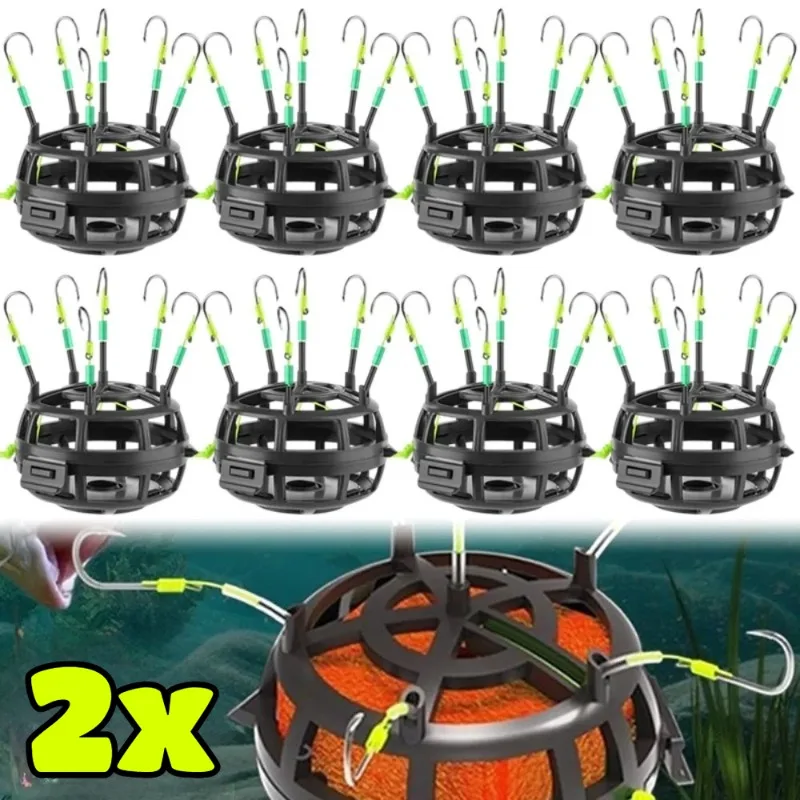 Angelköderkäfig mit Haken, umgekehrtes Design, Anti-Wasch-Feeder für Karpfenangeln, Zubehör, langlebig, für den Außenbereich