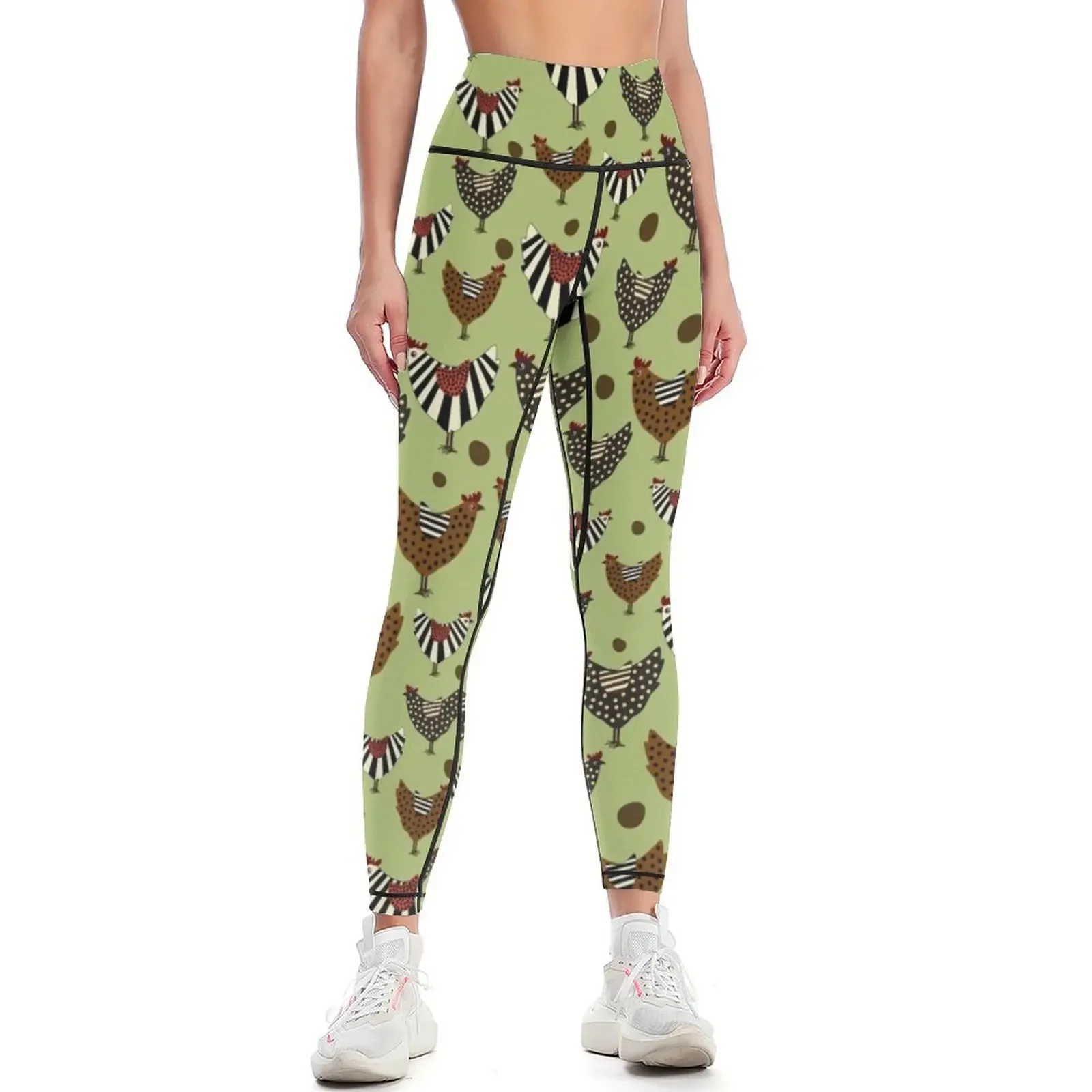 

Chicken chickens rooster hen egg Leggings Golf wear gym sportswear woman fitness set gym gym top Womens Leggings