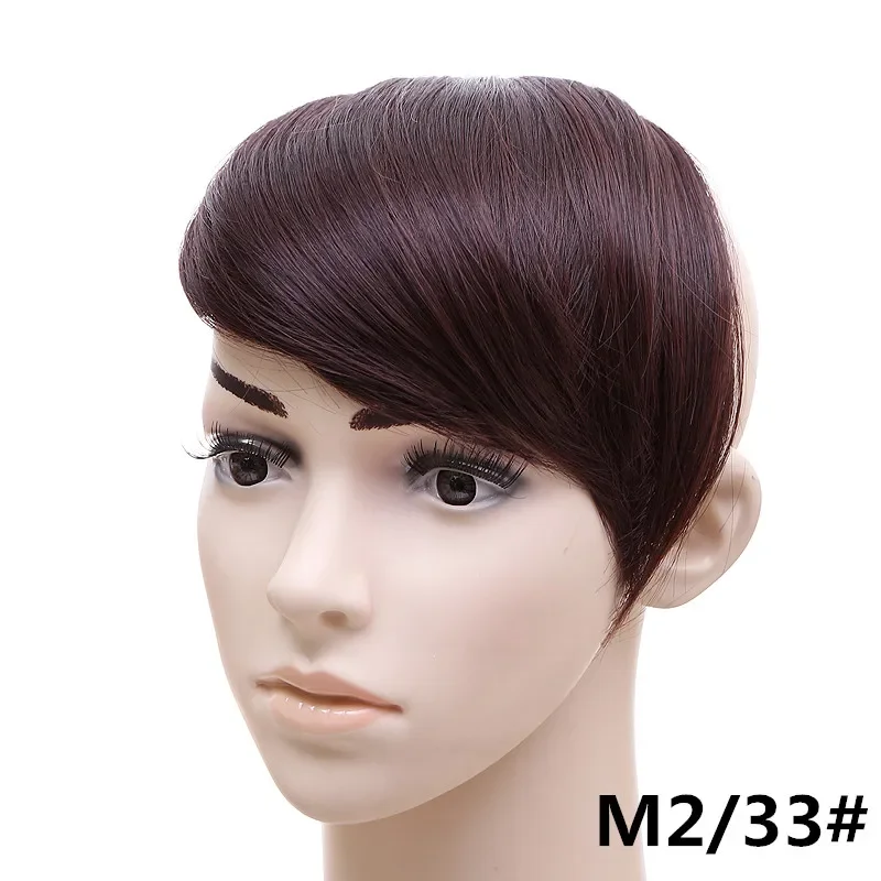 Zolin Synthetic Hair Bangs Extension 2Clips Clip On Hair Asymmetry Fringe Gradient bangs Brown Blonde Hiar Accessories For Woman