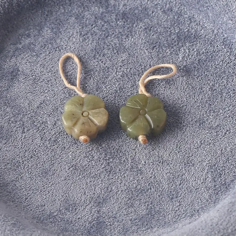 

Подвески в форме серпантина в форме цветка с бежевым шнуром: пара кусочков из натурального камня, идеально подходят для украшений ручной работы 13x13x5 мм-2,9 г