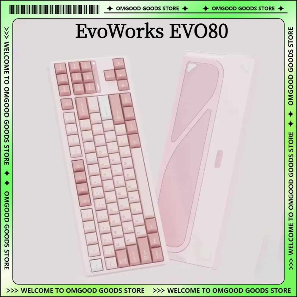 EvoWorks EVO80 Mechanical Keyboard QMK/VIA Compatible Hot-Swappable Keys Aluminum Alloy 3-Mode Bluetooth Wireless PC Accessory