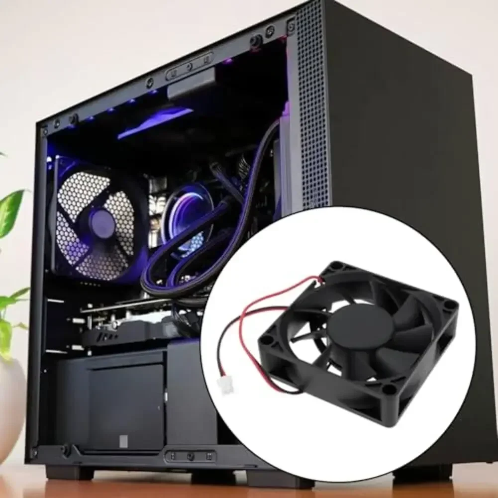 2pcs Cooling Fan Computer Case Heat Sink Fan 12V Computer Case Cooling Fans 70x70x20mm For Case Power Supplies 3200 RPM