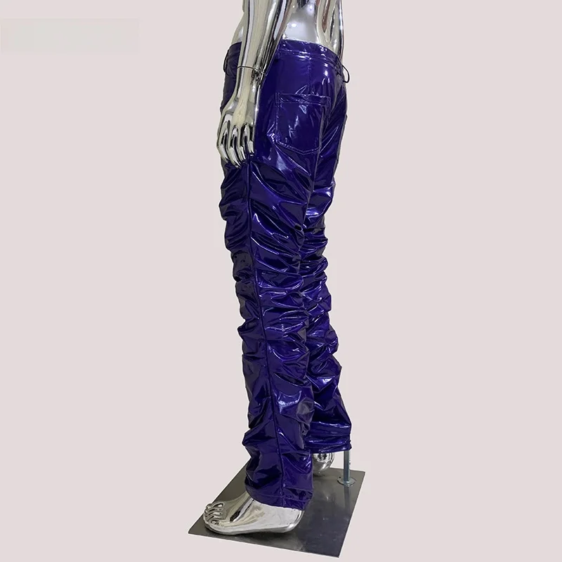 

Мужские облегающие брюки Nerazzurri из искусственной кожи с принтом, универсальный комплект для выступлений, длинные молодежные брюки для танцев и осеннего гардероба