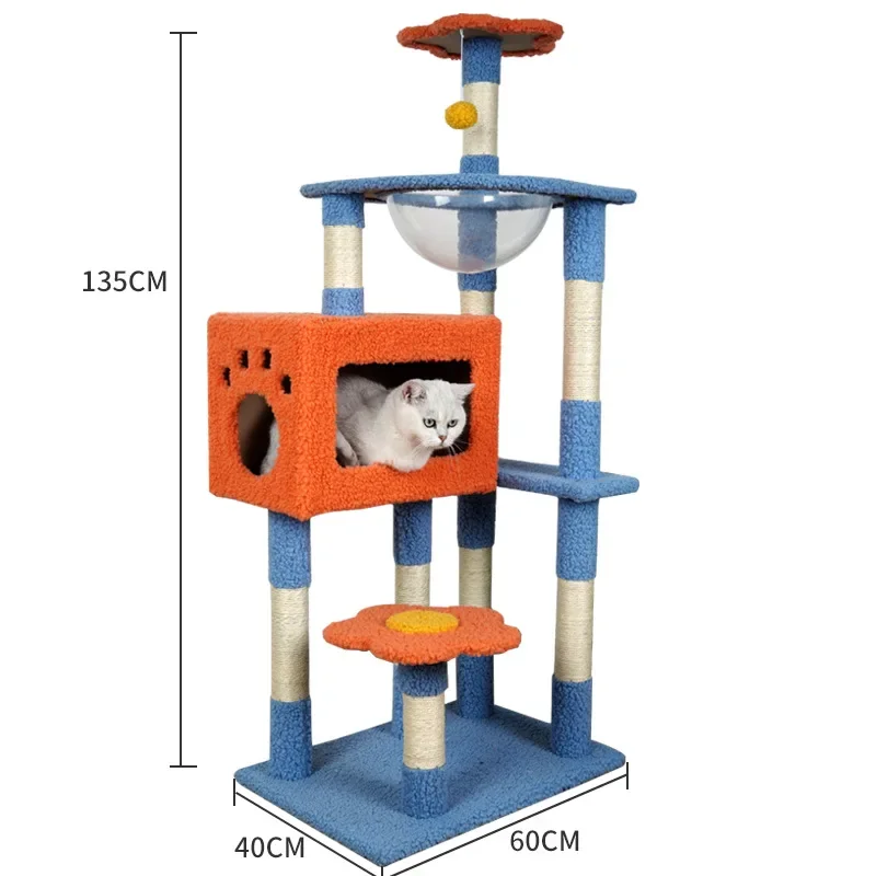 Processing custom climbing frame colored tree scratching board toys factory direct sales ODM cat toys