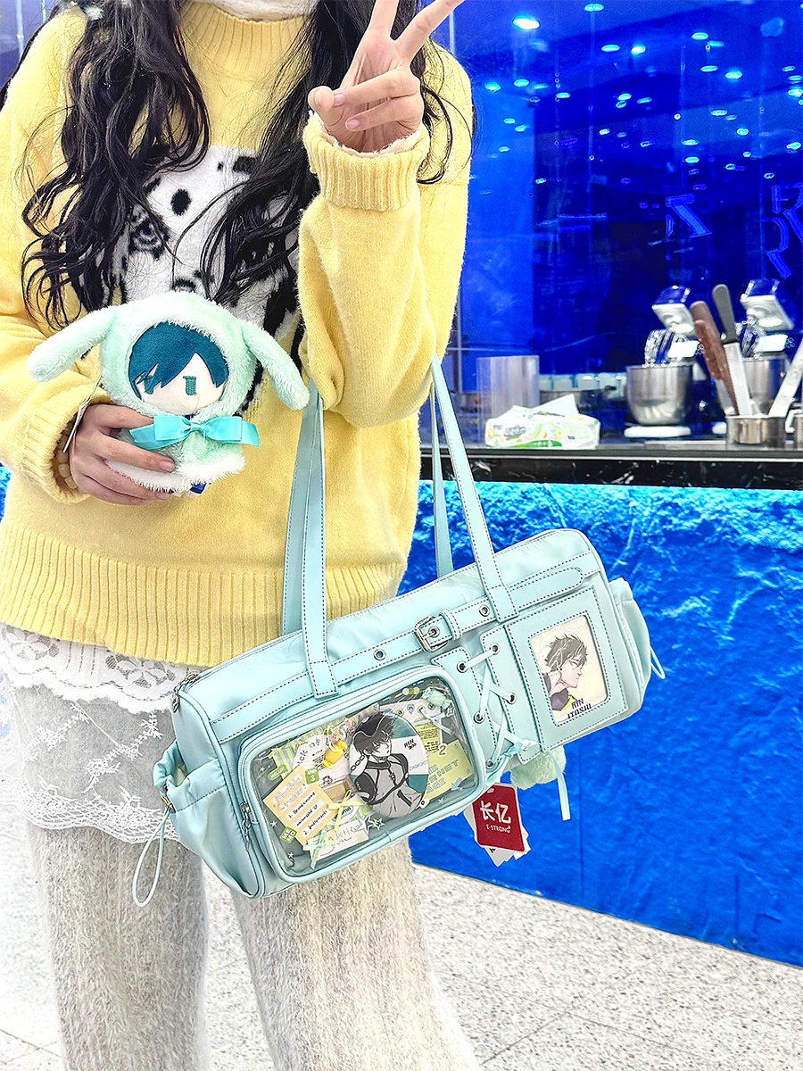 

K-pop Fans Ita Bag Shoulder bags Y2K with Transparent Pocket for Girls Fan Merch Bag
