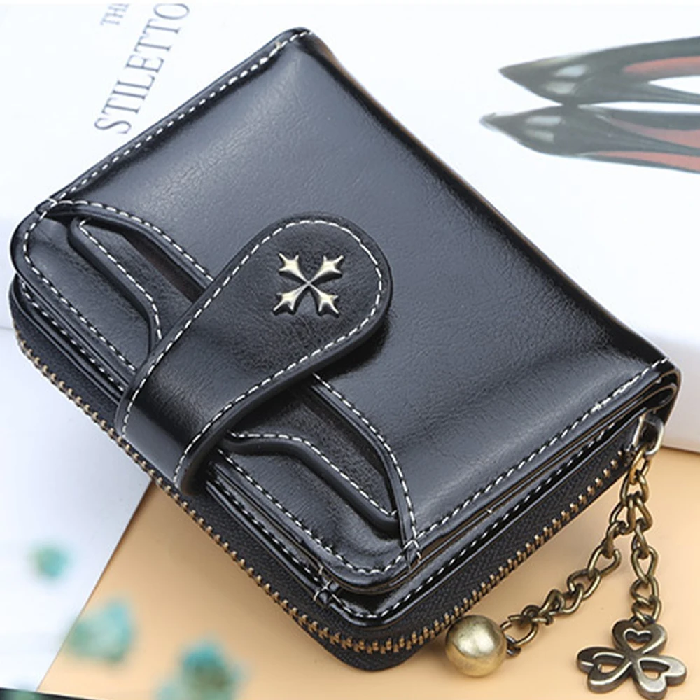 1 Stück/Baellerry Ultradünne Damen-Geldbörse, Mini-Kurzbörse, Druckknopf-Verschluss, 70% Rabatt, Kartenhalter, Geeignet für den täglichen Gebrauch, Mehrere Kartenfächer, Sicherer Verschluss – Detail 6
