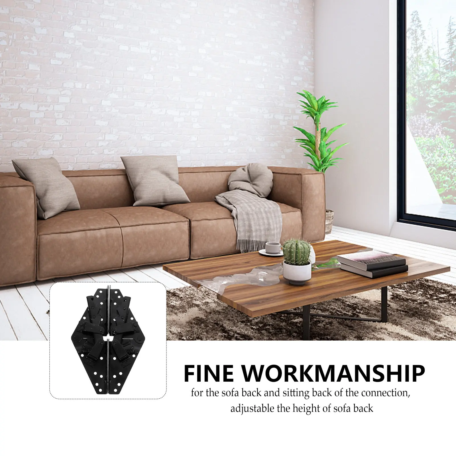 

2Pcs Sofa Bed Folding Hinge Support Self-Locking Sofa Angle Adjuster Furniture Ratchet Joint Hinge Black Couch Accessory