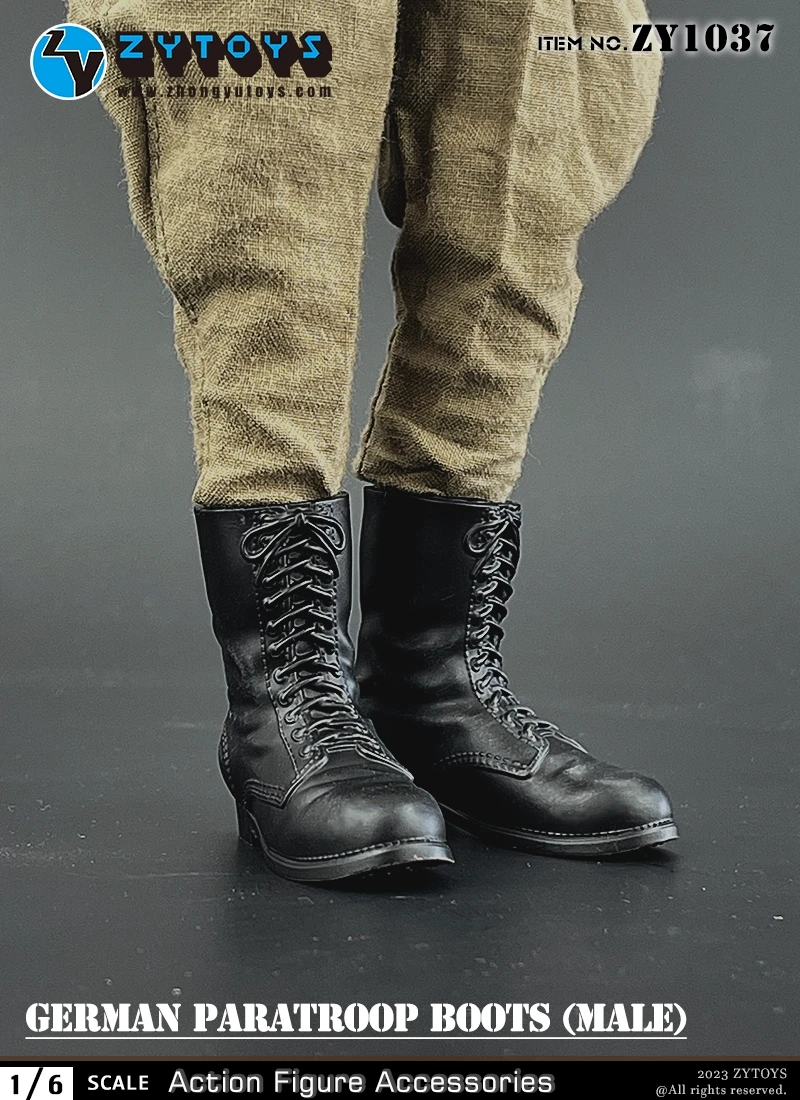 ZYTOYS-Botas Paraquedistas Alemãs, Modelo Oco Feminino e Masculino, Action Figure, Boneca Soldado, Coleção Militar, WW2, Escala 1:6, 12"