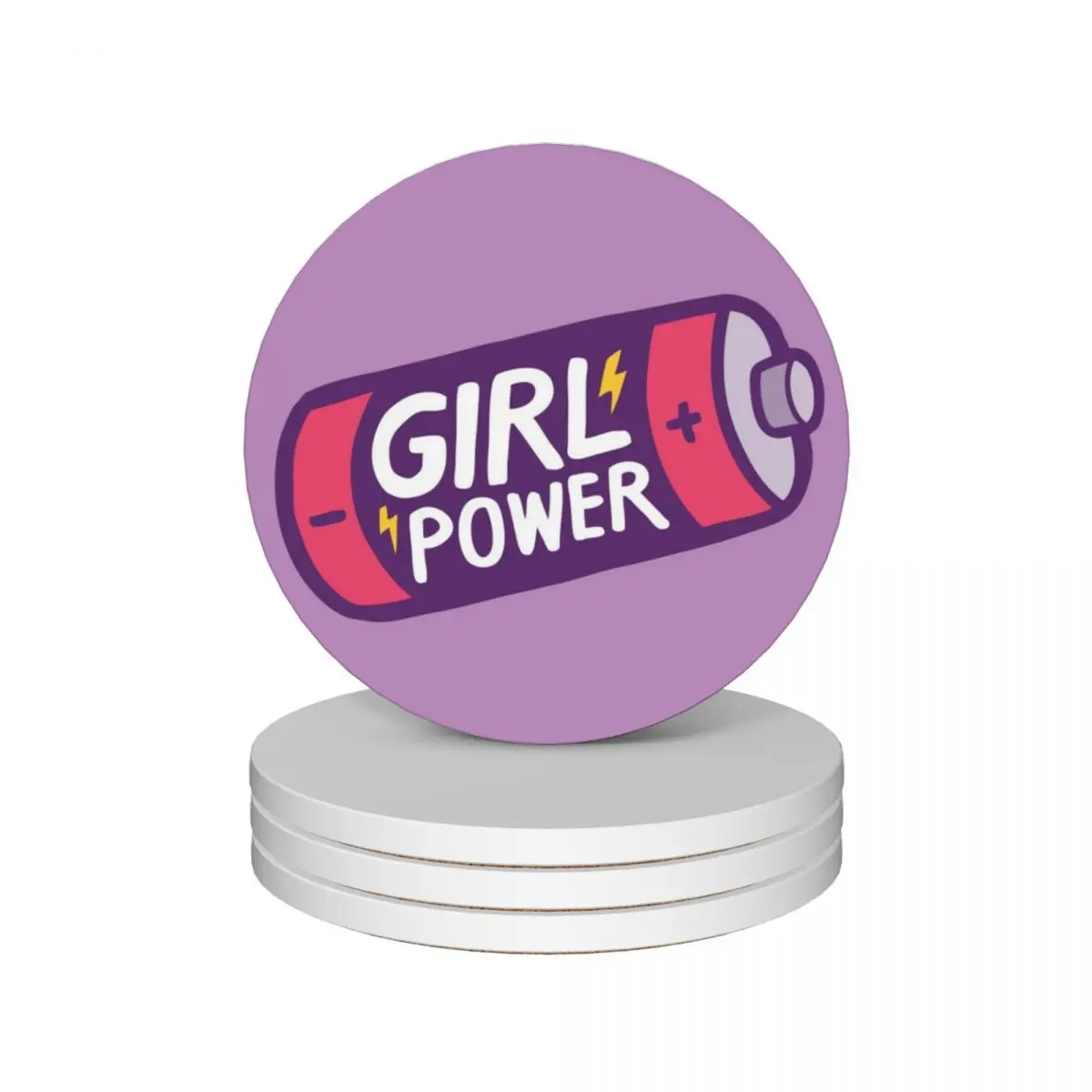 

Girl Power Ceramic Coasters (Set of 4) set cute ceramic stand for coffee mugs Coasters