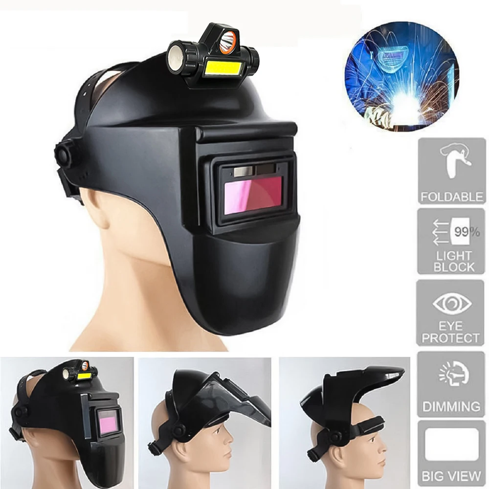 PC Welding Masks Automatic Dimming Large View Automatic Variable Light Adjustment Welding Facemask Welding Helmet