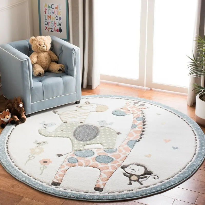 

Cartoon Cute Children's round Living Room Carpet Bedroom Bede Rug Hammo Cuter Chair Simulation Camere Carpet