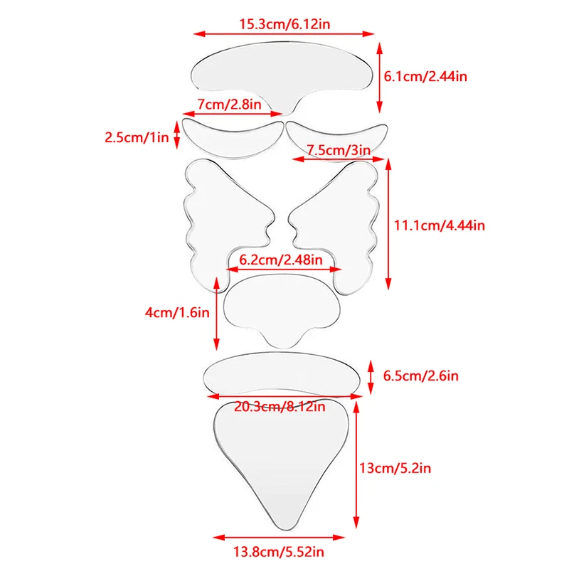 8 sztuk wielokrotnego użytku plastry silikonowe silikonowe naklejki do usuwania zmarszczek twarz czoło szyja naklejki na oko podkładki plastry na klatkę piersiową pielęgnacja skóry