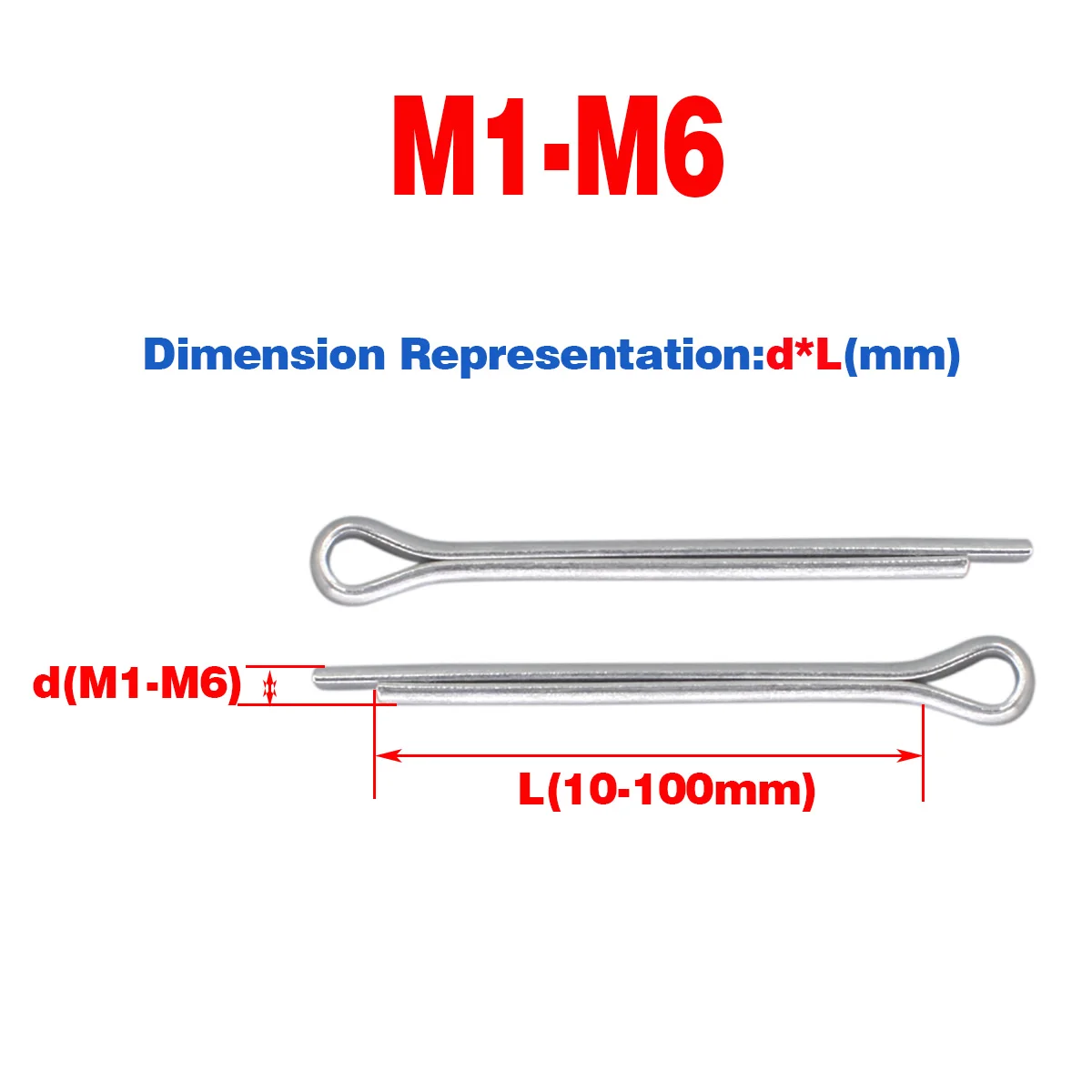 

304 Stainless Steel Cotter Pin, U-Shaped Positioning Pin M1-M6