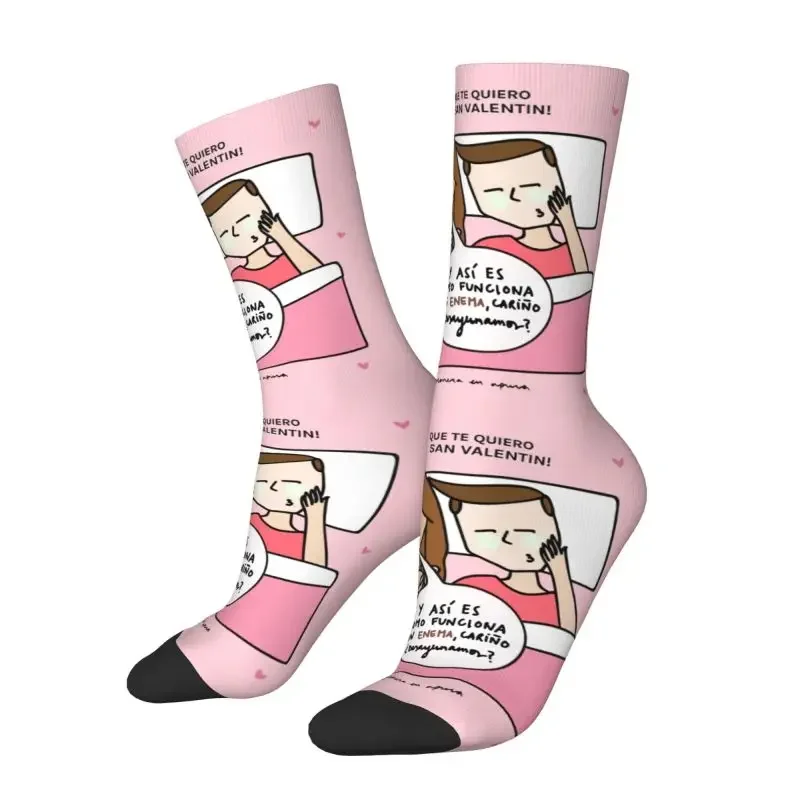 Novelty Printed Enfermera En Apuros Doctor Nurse Medical Socks for Men Women Stretch Summer Autumn Winter Crew Socks