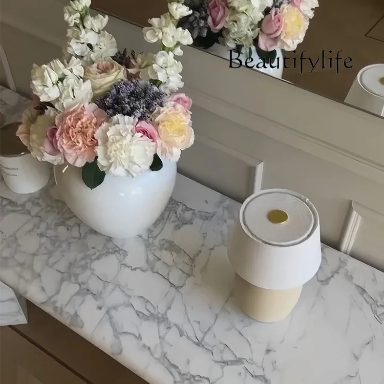 C الفرنسية كبيرة بيضاء الرجعية القرون الوسطى الرخام مدخل الجدول البيضاوي تصميم الشعور مدخل المنزلية مدخل