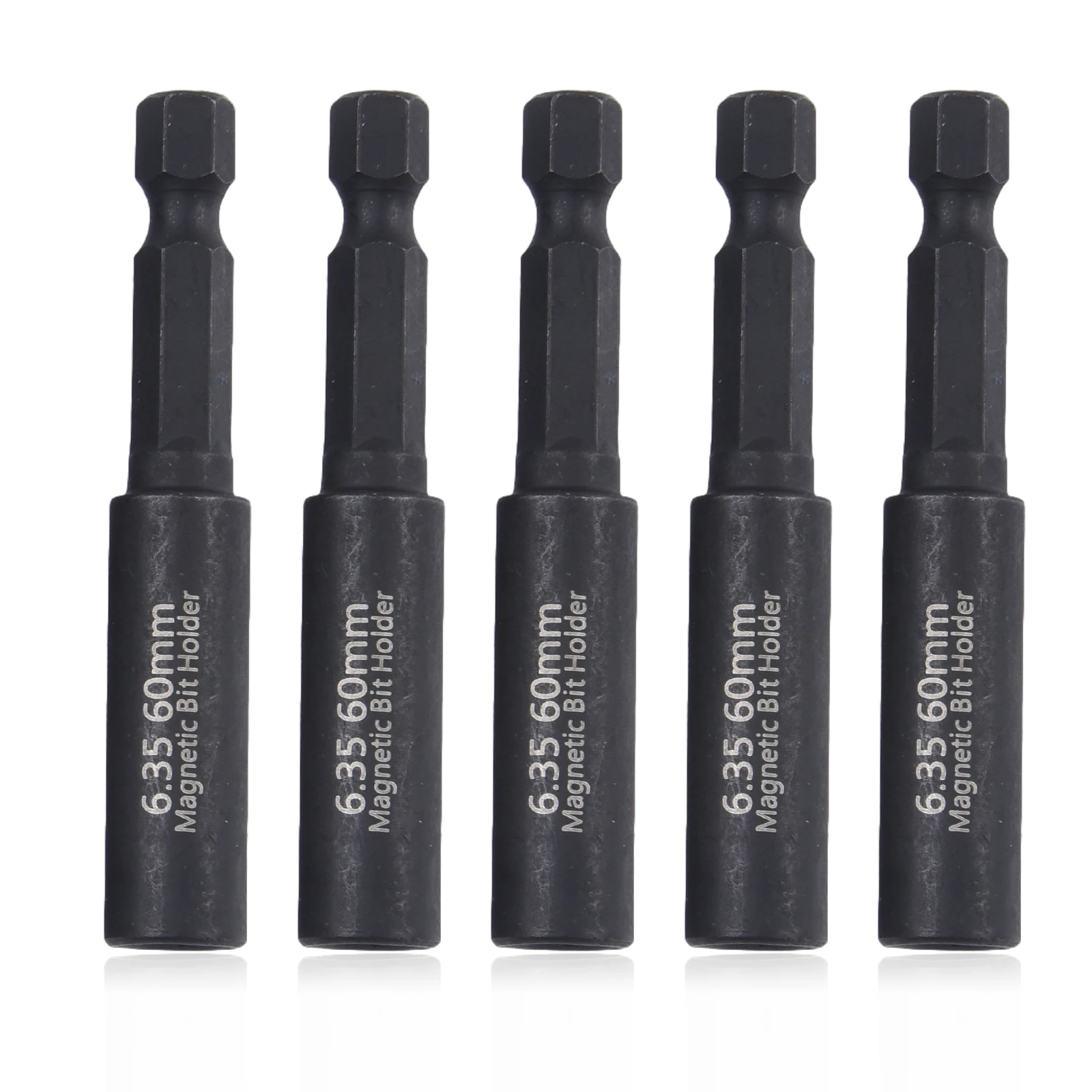 5/2PCS 60mm Hexagonal Screwdriver With Extended Conversion Head And Phosphating Black 1/4 Extension Rod Screwdriver Bit Holder