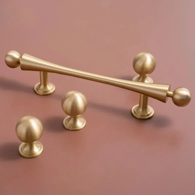 Modern Style/Unique Design Solid Brass Handle and Knobs T-Bar Bedroom Pulls Cabinet Shoe Box Drawer Kitchen Wardrobes Wine Knob