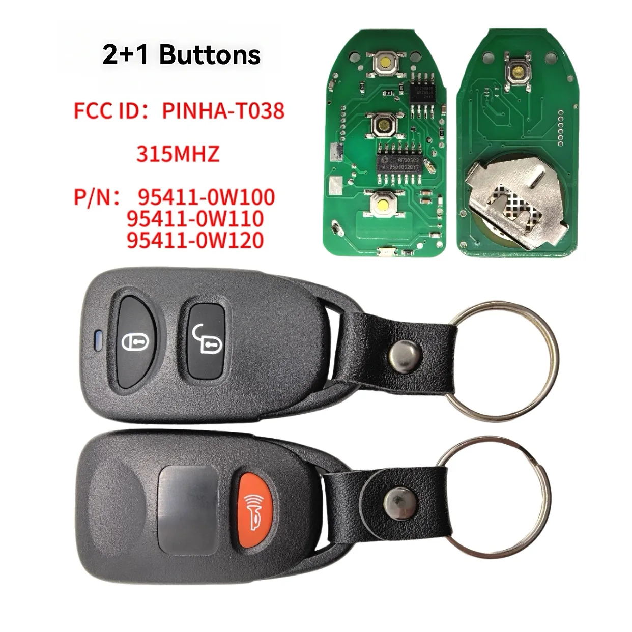 Jingxin 2+1BT 315MHz FCC ID: PINHA-T038 P/N: 95411-0W100/0W110/0W120 Fernbedienung für Autoschlüssel/PCB/Gehäuse für Hyundai Santa Fe 2006-2012 – Detail 1