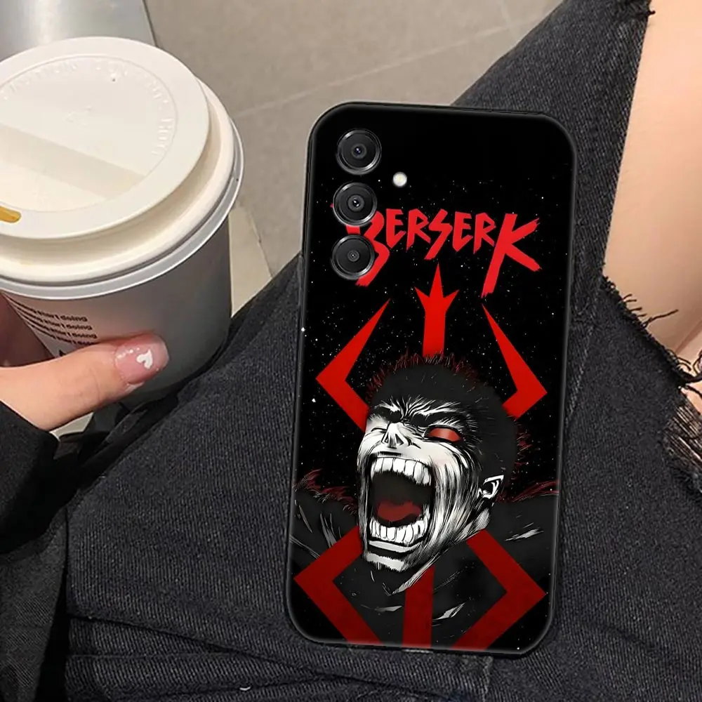 Anime B-Berserk Guts Phone Case For Samsung A14 A15 A16 A17 A22 A23 A27 A26 A32 A36 A37 A52 A53 A54 A55 A56 A57 A72 A73 Shell