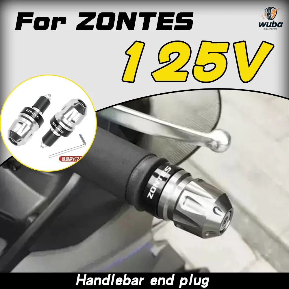 Weighted handlebar end plugs/sliders for ZONTES 125V/150V (crash protection/balancing weights)