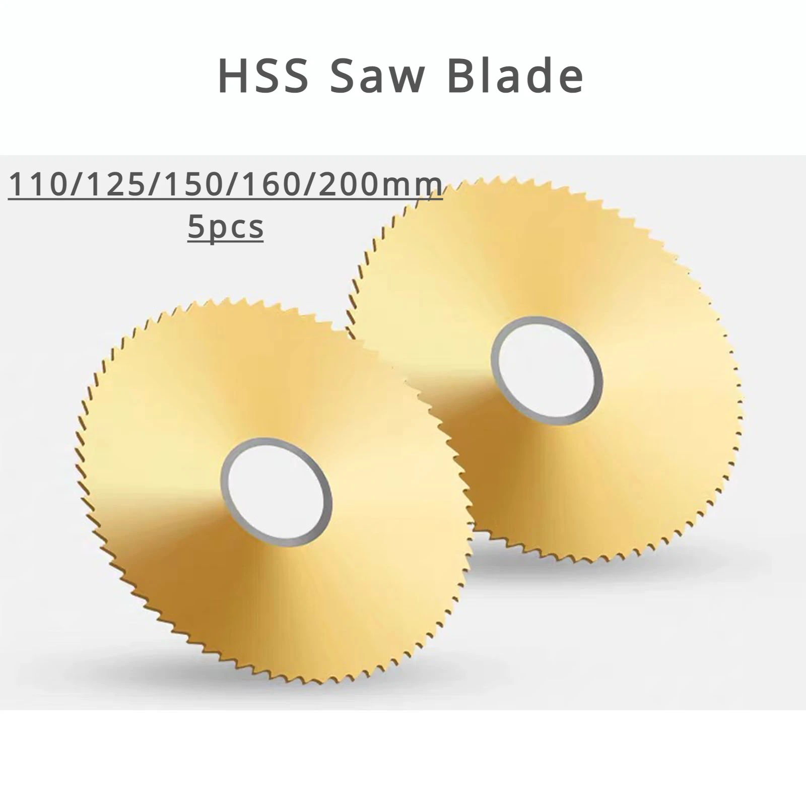 

110/125/150/160/200mm 5pcs HSS Circular Saw Blade Titanium Coated High Speed Steel Slitting Slotting Rotary Tool Accessories