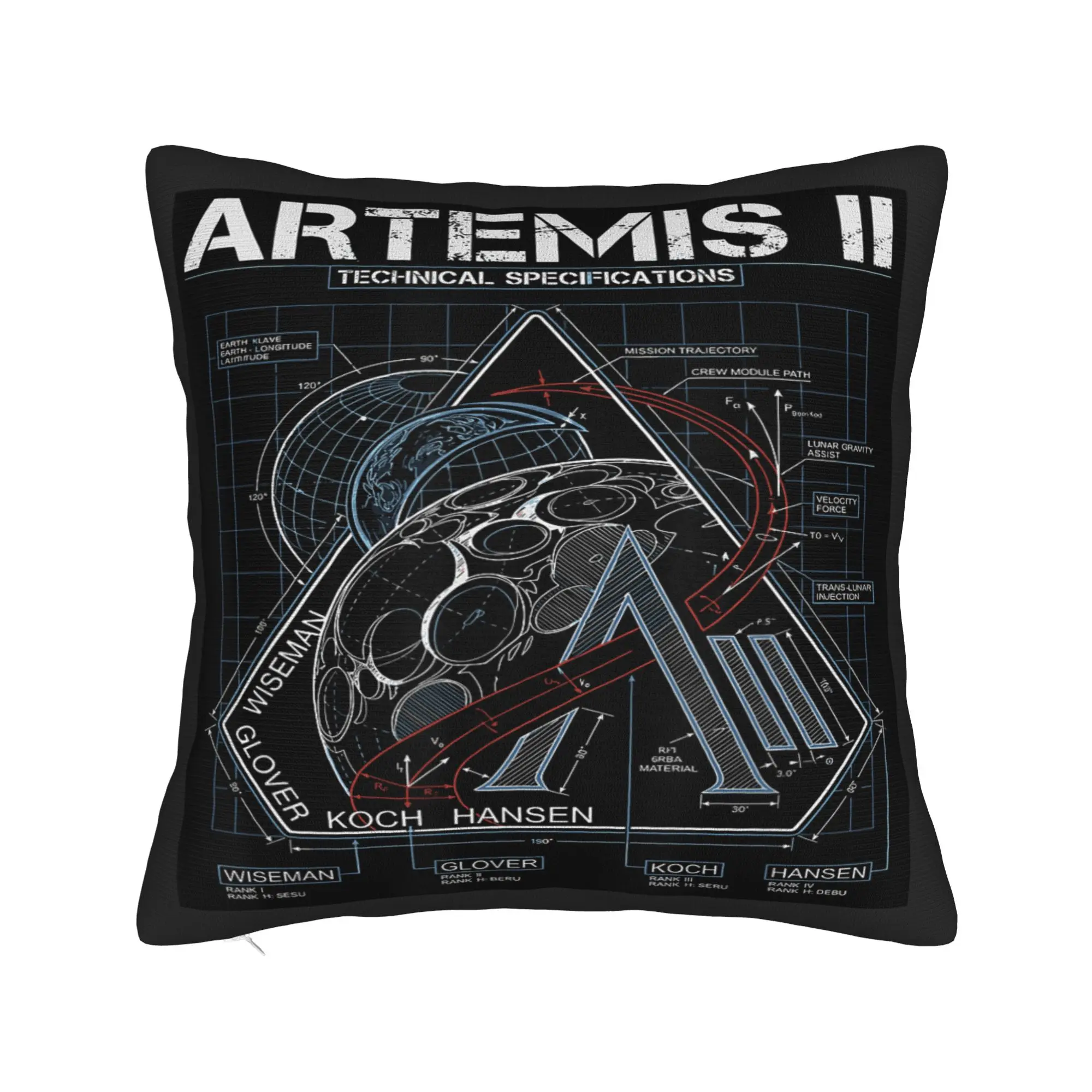 Artemis II Back to the Moon 2026 Pillow Case  Kawaii Pillow Cover Graphic Pillowcases For Chair Sofa Home Decor