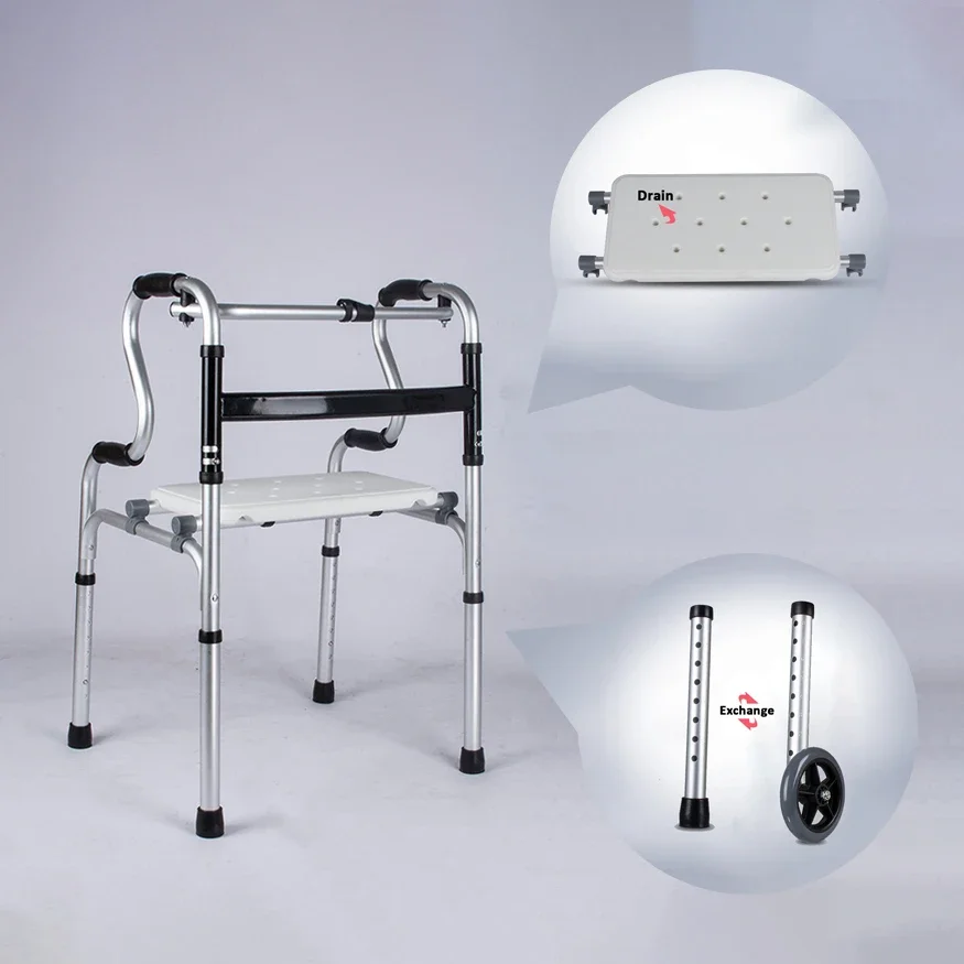 High Quality Aluminum Walker Rollator With Or Without Wheels Foldable Rollator Walker For Seniors