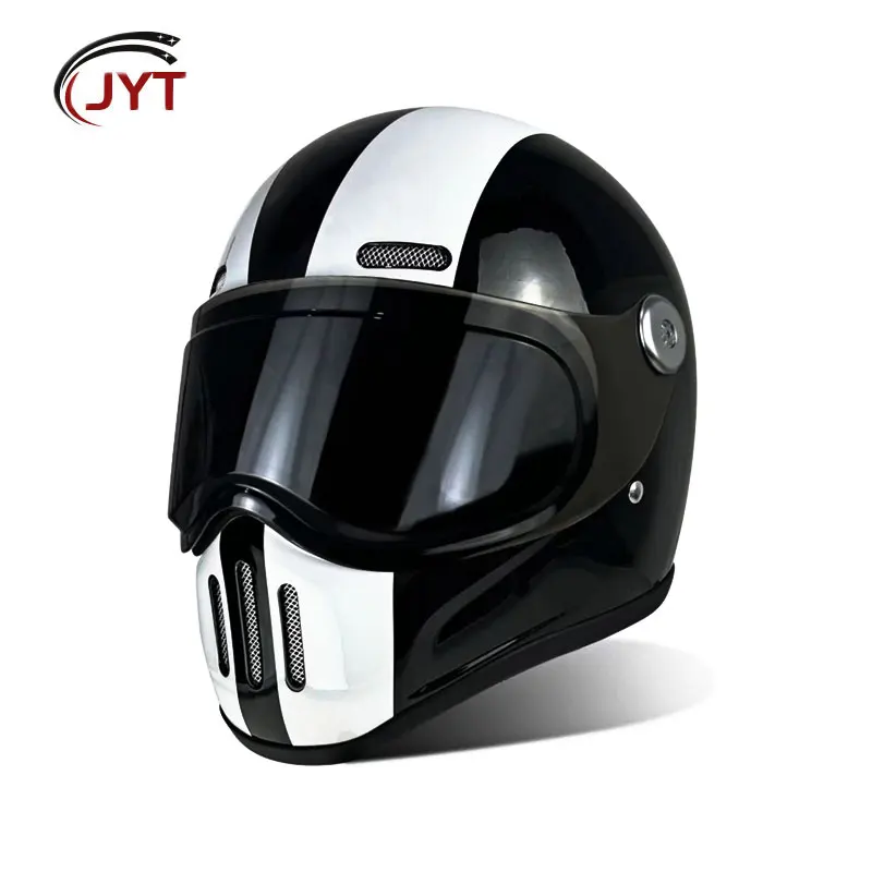 

Vintage Full Face Helmet Fiberglass Motorcycle De Moto DOT ECE Approved Capacete Jet Helmet Motorbike All Seasons