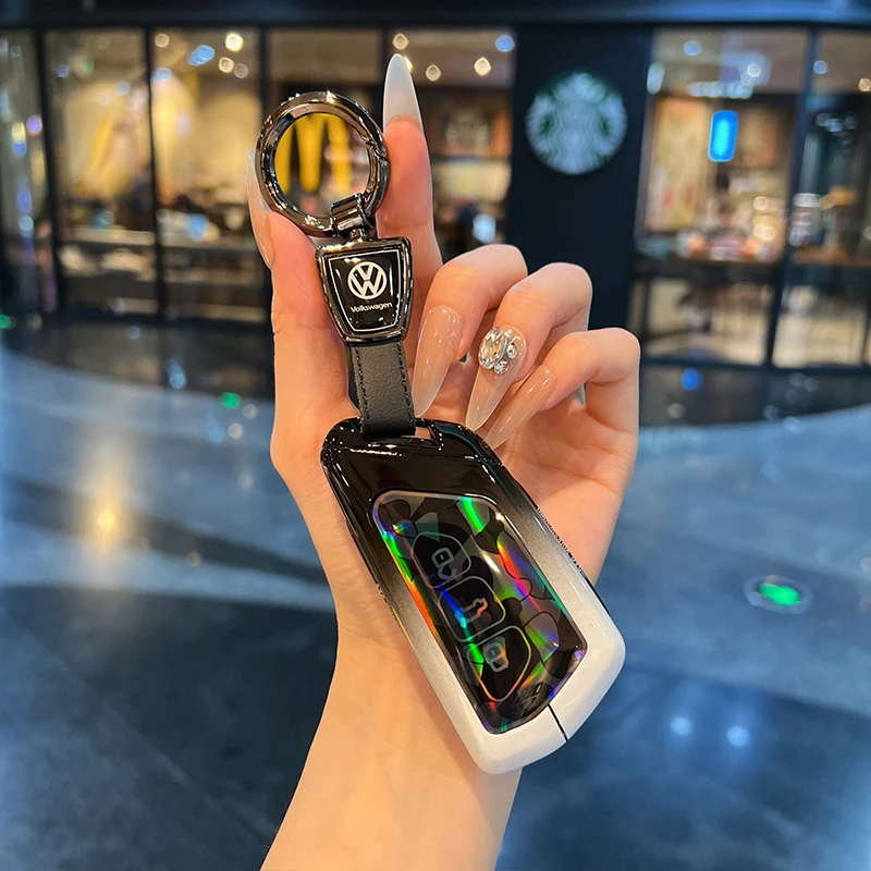 حافظة مفاتيح السيارة غطاء حقيبة لشركة فولكس فاجن فولكس فاجن جولف 8 MK8 ID.3 ID.4 كوبرا سكودا اوكتافيا A8 سيات ليون MK4 2020 2021 فورمينتور تاراكو #4