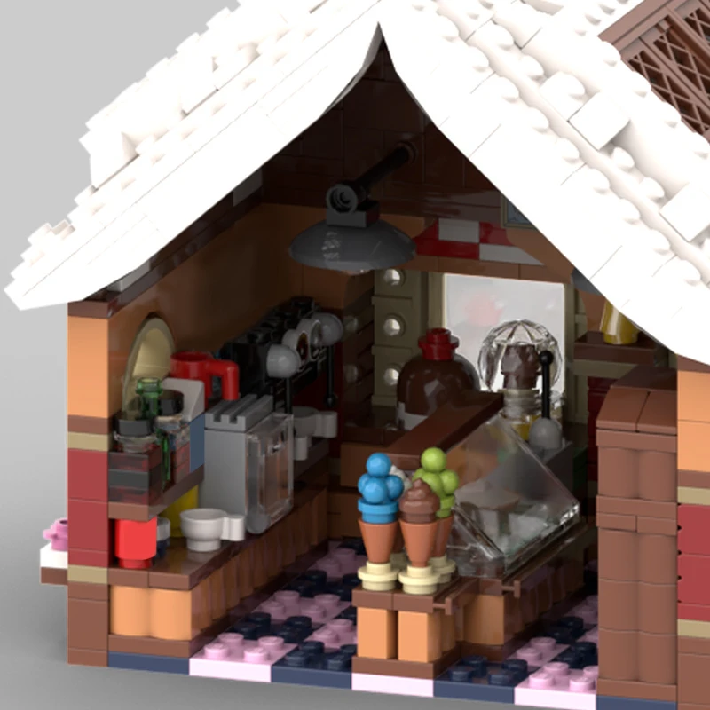 christmas theme holiday season house bricks santa xmas noel cottage blocks natale cabin winter village church moc building set