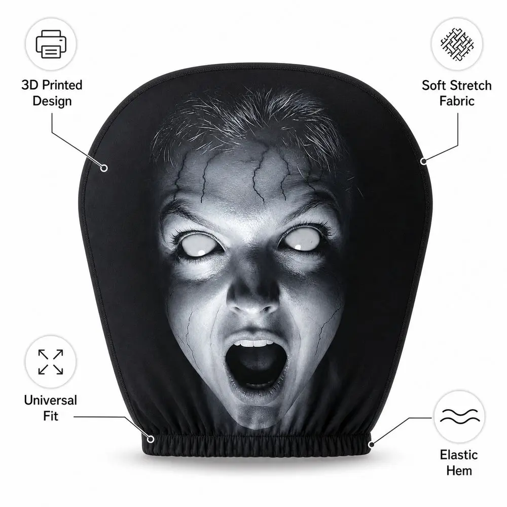 Polyester Car Headrest Cover Graphic Printed Portrait Print Car Seat Cover Decorative Style Universal Fit Headrest Pillow Cover