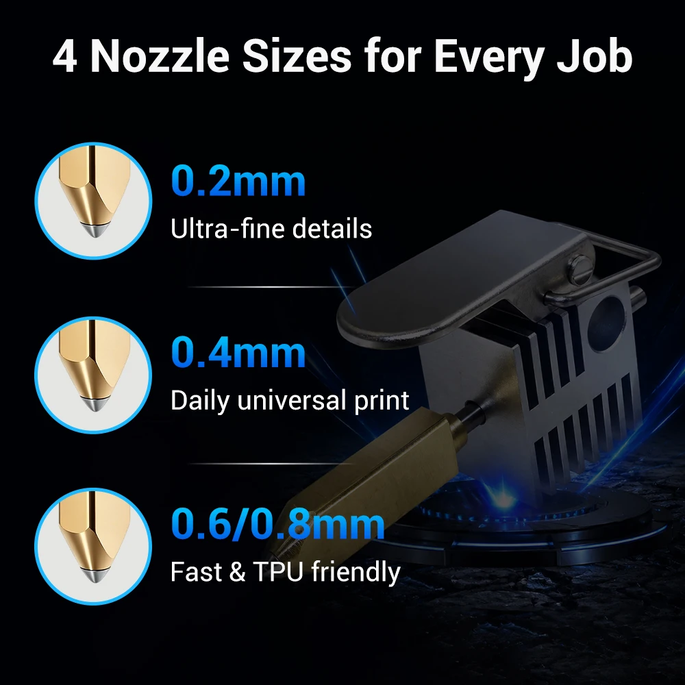 Nowa dysza Hot End do Creality SparkX i7, wysokiej jakości, 0.2 0.4 0.6 0.8, ze stali hartowanej, szybka, akcesoria do drukarki 3D I7 — zdjęcie produktu 4