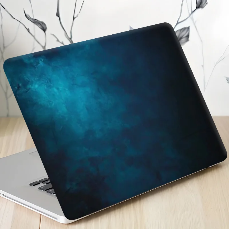 

2Pc, blue smoke pattern laptop case, scratch-resistant, self-adhesive and long-lasting, easy to install and remove universal