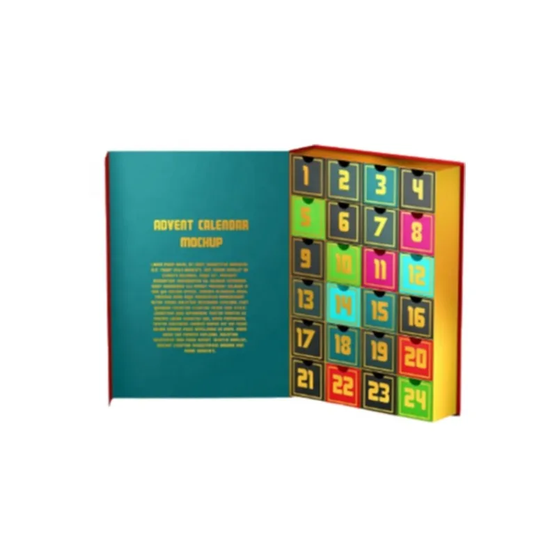 2025Manufacture Wholesale Customized Printed Cardboard Magnetic Christmas Beauty Advent Calendar Packaging Box