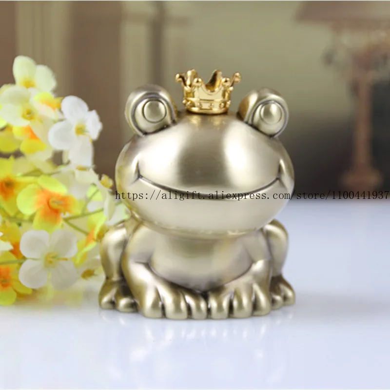 

Metalwork Frog Prince Piggy Bank Creative European-Style Anti-Drop Piggy Bank Children's Gift And Home Decoration