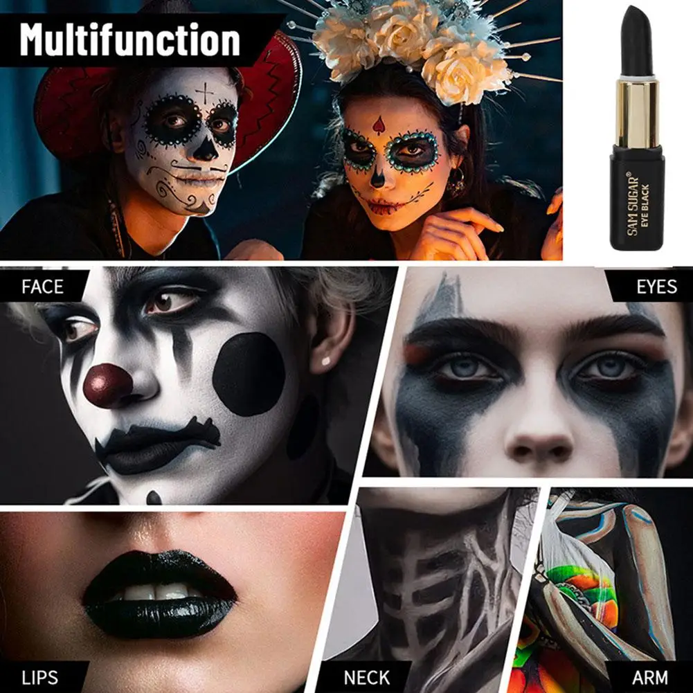 Halloween Clown Make-Up Crème Stok Oog Zwart Gezicht Bodypainting Sticks Wasbare Retro Schmink Voor Cosplay Kostuum