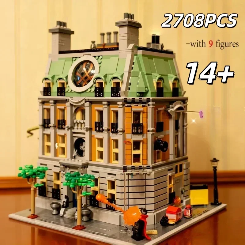 

2026NEW MOC 2708 шт. современный городской уличный пейзаж странный Sanctorum строительные блоки модель архитектурные игрушки подарки на день рождения и Рождество