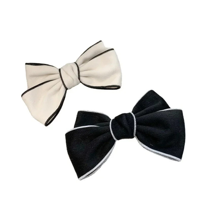 머리핀 1pcs Bowknot Hair Clip Women Imitation Cashmere Hair Pin Top Head Ponytail  Elegant Bows Hair Accessoires  Clips Barber