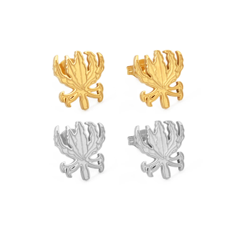 Anniyo Tamil Gloriosa lilies Flower Karthigaipoo Gloriosa Lily Stud Серьги для женщин девушек ювелирные изделия из нержавеющей стали #370021